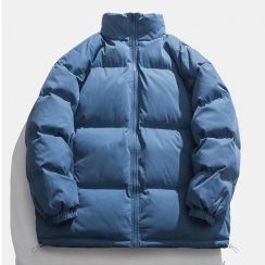 2 pcs Sports stand collar design solid color bread coat