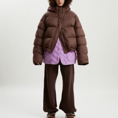 2 pcs Big Scarf Hooded Puff Down Jacket