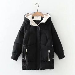 2 pcs Plus Size Thickening Cotton Hooded Coats 