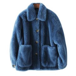 Sherpa Cashmere Woolen Fashion Teddy Fur Fleece Wool Coat