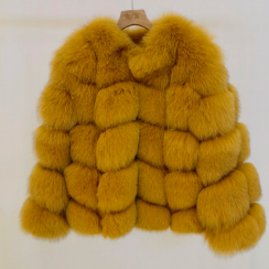 1 pc Big Fluffy Real Fox Fur Coat