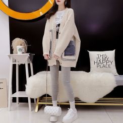 2 pcs Knitted Button Up Denim Pockets Jackets Outwear