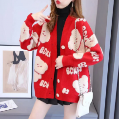 3 pcs Jacquard Knitted Long Sleeve Cardigan 
