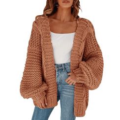 4 pcs Loose Batwing Sleeve Cashmere Long Knitted Cardigan Sweater 